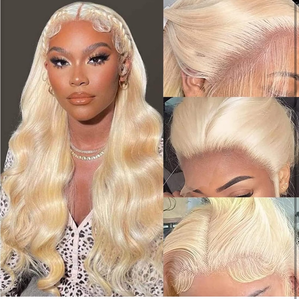 Human Hair Wig Blonde 30in Body Wave Lace Front  13x4
